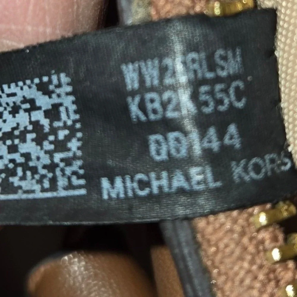 Michael Kors Monogram Satchel Crossbody Bag Brown Cream 35F1C8AS1B